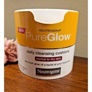 Neutrogena Pure Glow Daily Cleansing Cushions NORMAL TO DRY Skin SEALED